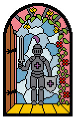 Knight in a doorway